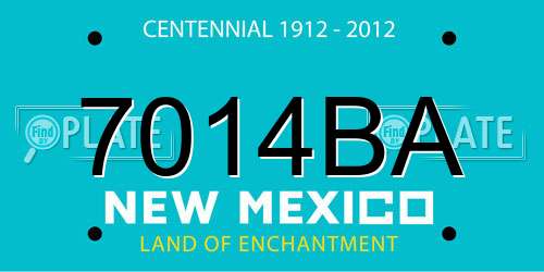 7014BA New Mexico License Plate
