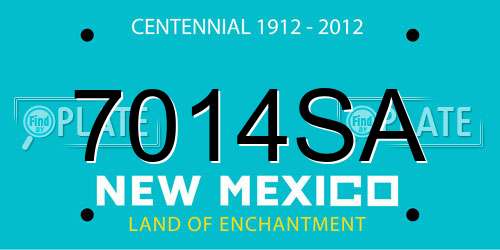 7014SA New Mexico License Plate