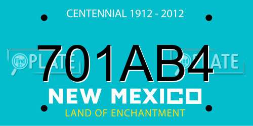 701AB4 New Mexico License Plate