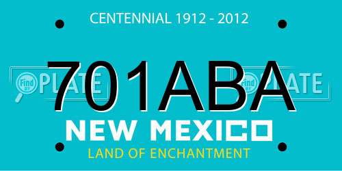 701ABA New Mexico License Plate