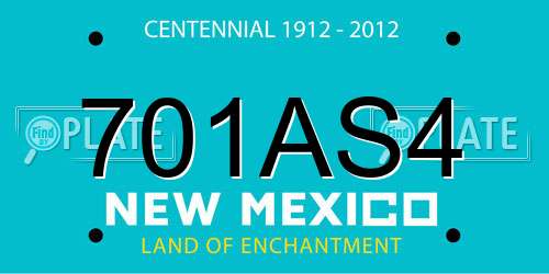 701AS4 New Mexico License Plate