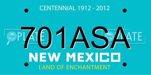701ASA New Mexico License Plate