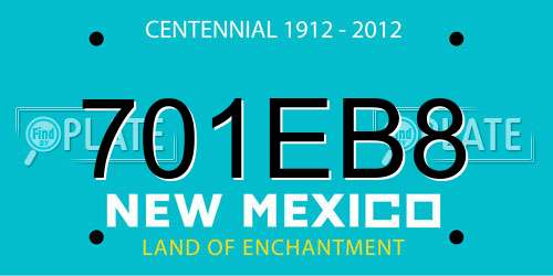 701EB8 New Mexico License Plate