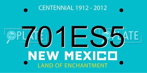 701ES5 New Mexico License Plate