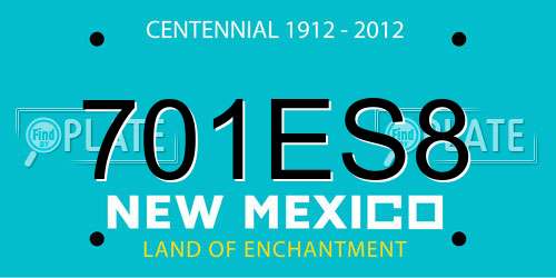 701ES8 New Mexico License Plate