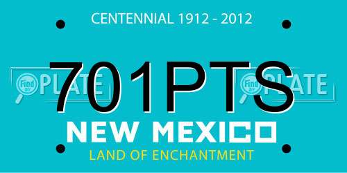 701PTS New Mexico License Plate