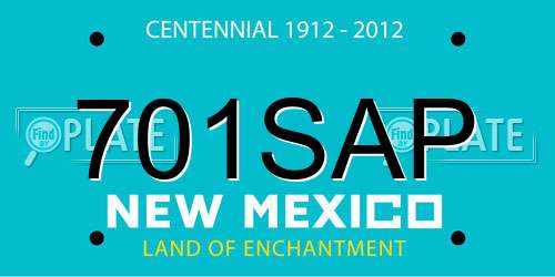 701SAP New Mexico License Plate