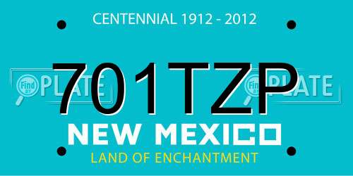 701TZP New Mexico License Plate