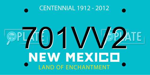 701VV2 New Mexico License Plate