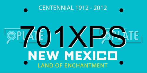 701XPS New Mexico License Plate