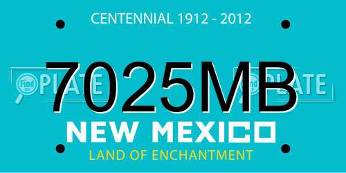 7025MB New Mexico License Plate