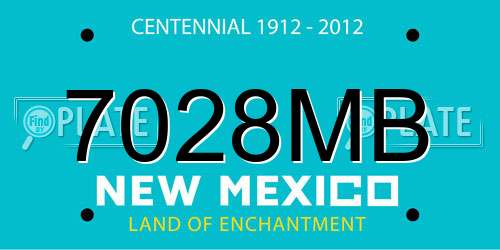 7028MB New Mexico License Plate