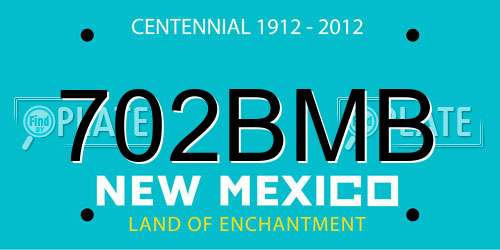 702BMB New Mexico License Plate