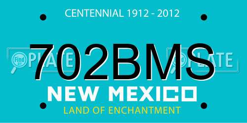 702BMS New Mexico License Plate