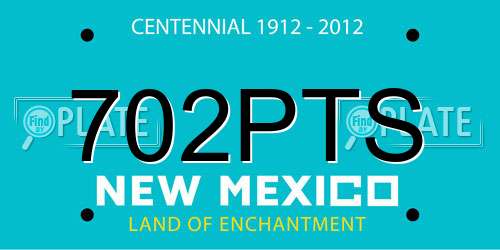 702PTS New Mexico License Plate