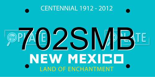 702SMB New Mexico License Plate
