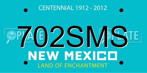 702SMS New Mexico License Plate