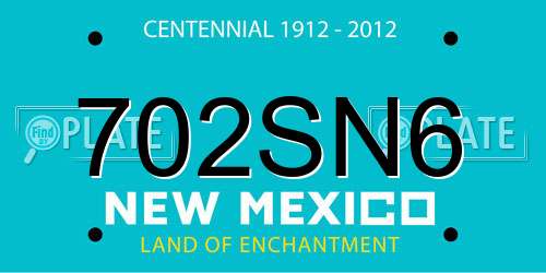 702SN6 New Mexico License Plate