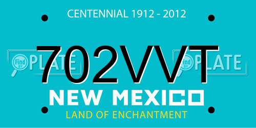 702VVT New Mexico License Plate