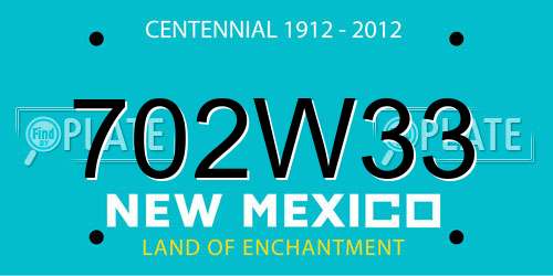 702W33 New Mexico License Plate