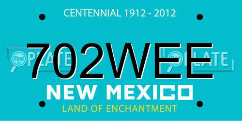 702WEE New Mexico License Plate