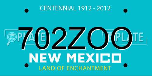 702ZOO New Mexico License Plate
