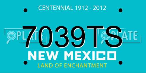 7039TS New Mexico License Plate