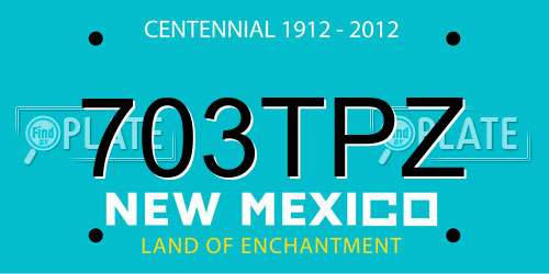 703TPZ New Mexico License Plate