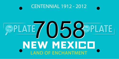 7058 New Mexico License Plate