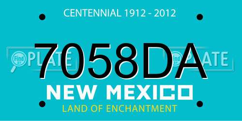 7058DA New Mexico License Plate