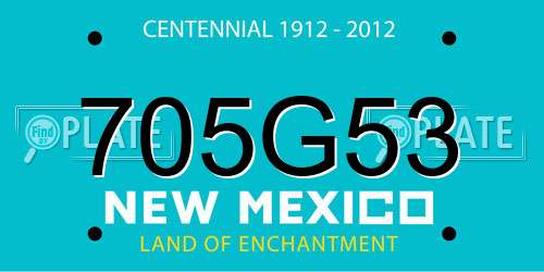 705G53 New Mexico License Plate