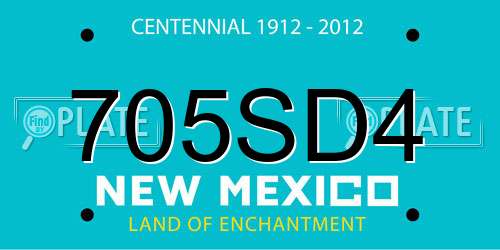705SD4 New Mexico License Plate