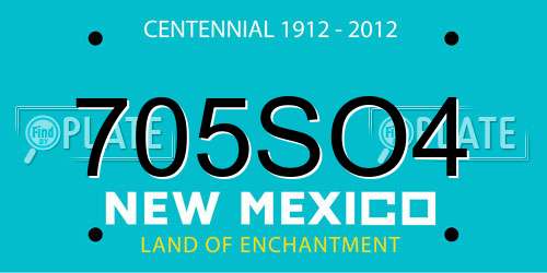 705SO4 New Mexico License Plate