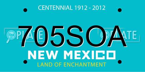 705SOA New Mexico License Plate