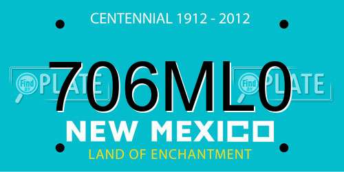 706ML0 New Mexico License Plate