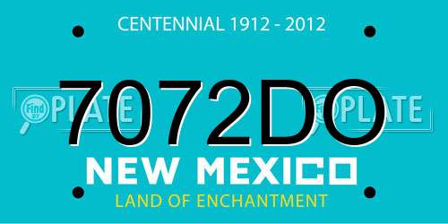 7072DO New Mexico License Plate