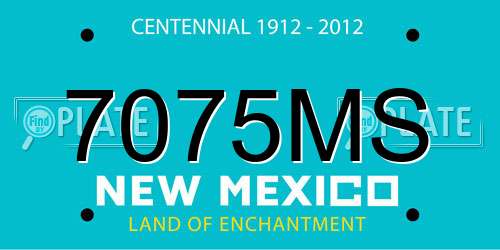 7075MS New Mexico License Plate