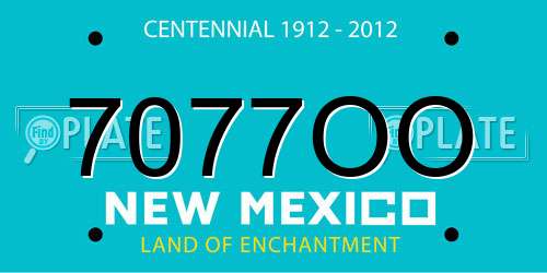 7077OO New Mexico License Plate