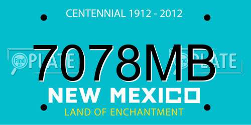 7078MB New Mexico License Plate