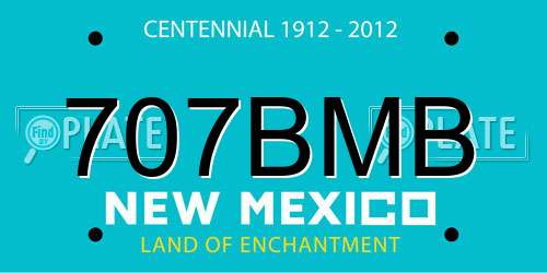 707BMB New Mexico License Plate