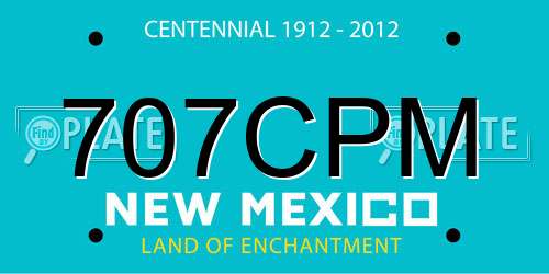 707CPM New Mexico License Plate