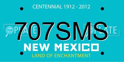 707SMS New Mexico License Plate
