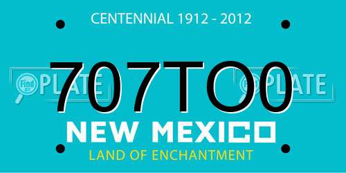 707TO0 New Mexico License Plate