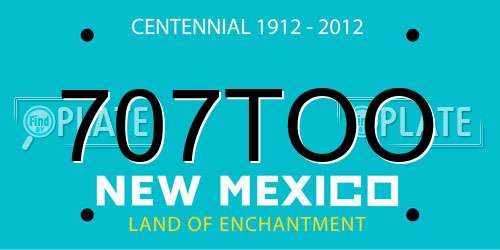 707TOO New Mexico License Plate