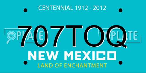 707TOQ New Mexico License Plate
