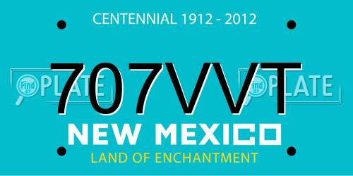 707VVT New Mexico License Plate
