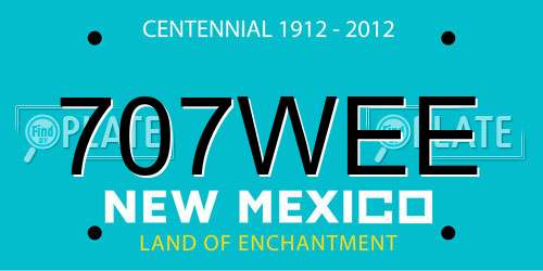 707WEE New Mexico License Plate