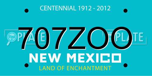 707ZOO New Mexico License Plate