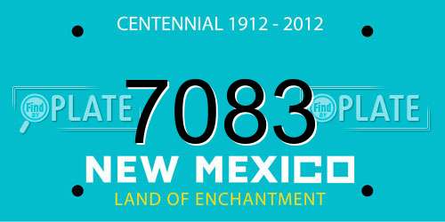 7083 New Mexico License Plate
