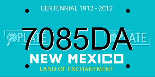 7085DA New Mexico License Plate